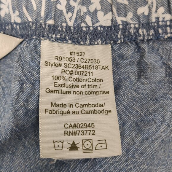 Tradition Country Collection Women's A line Mini Skirt Size 18 Blue White Cotton - Picture 4 of 7